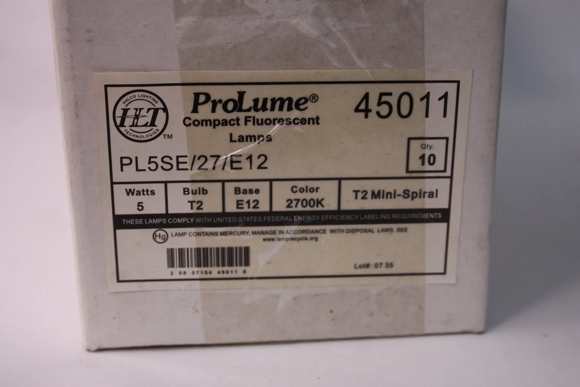 Lot of 10 Halco ProLume 45011 Compact Fluorescent Lamp CFL5/27/E12 Light Bulb Freedom Finds Bazaar