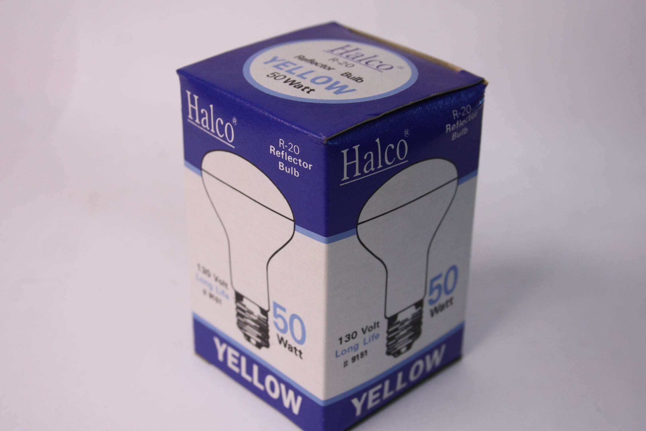 Lot of 5 Halco R-20 Yellow Reflector Lamps Light Bulbs Flood 50W 130V Freedom Finds Bazaar
