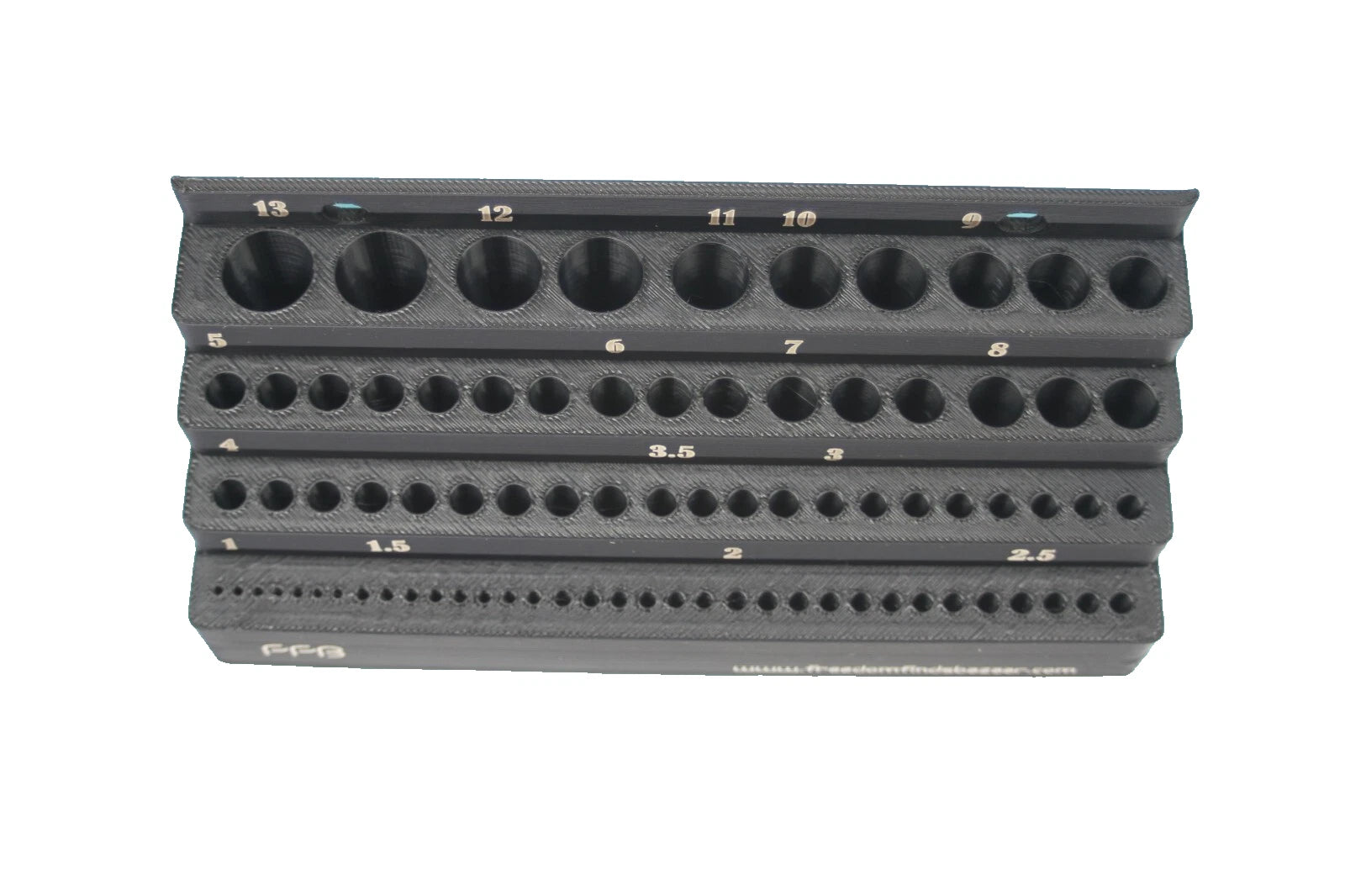 80-Hole Drill Bit Organizer Rack – Holds 1mm to 13mm Bits – 3D Printed Storage Stand