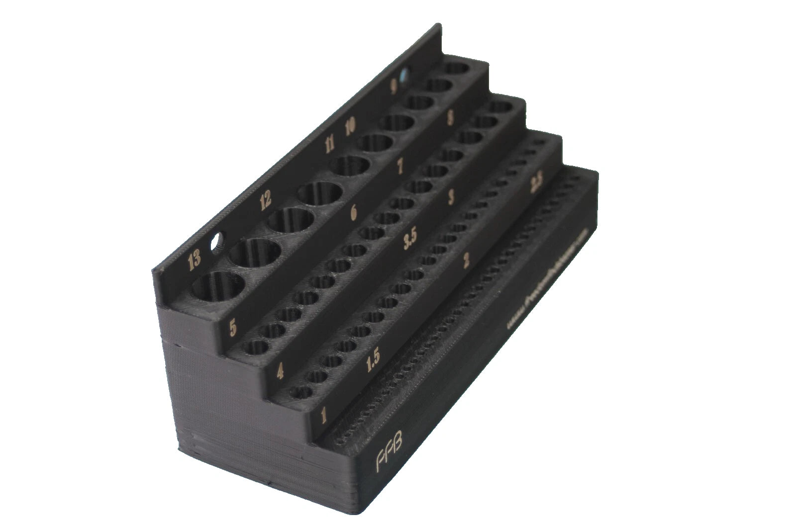 80-Hole Drill Bit Organizer Rack – Holds 1mm to 13mm Bits – 3D Printed Storage Stand