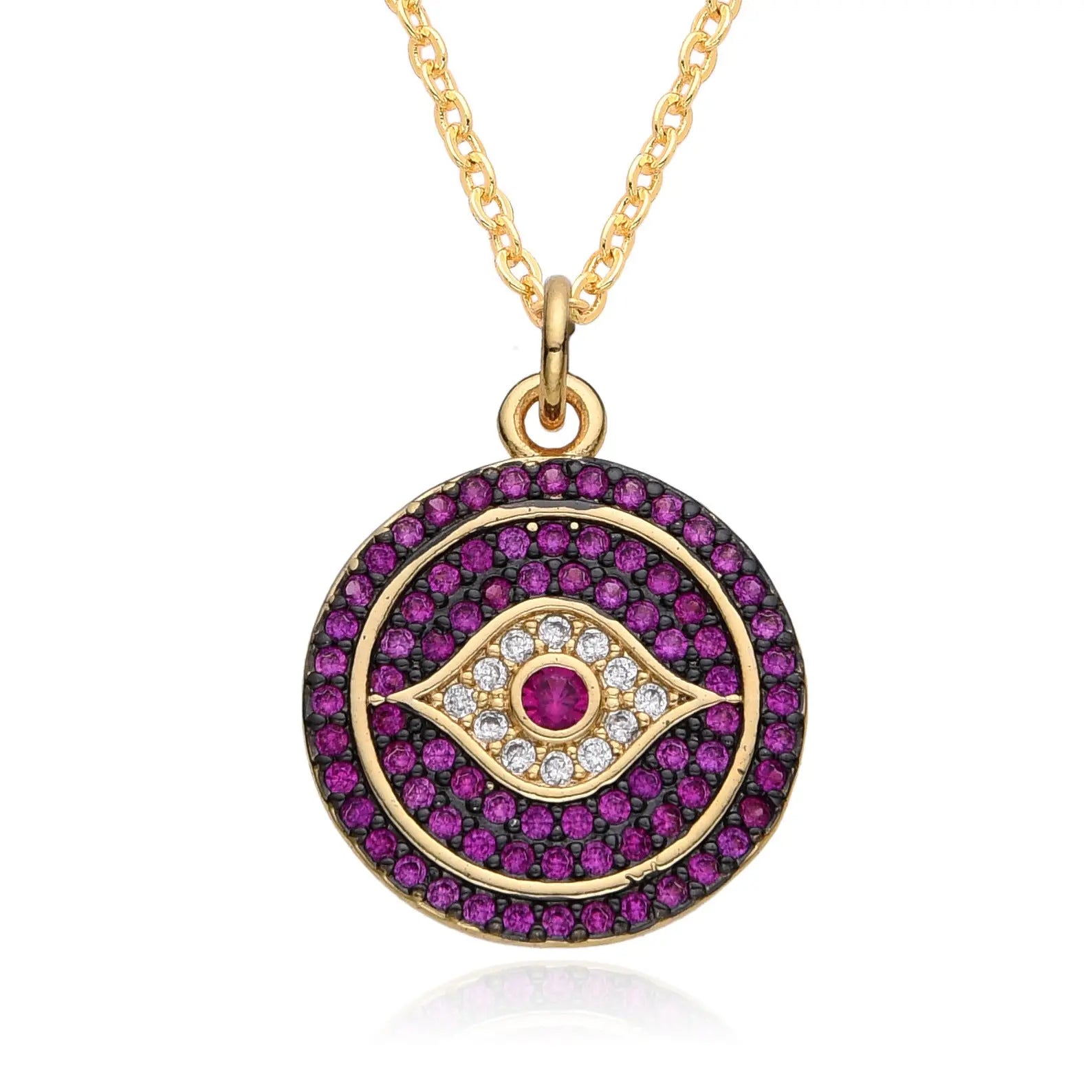 European And American Exaggerated Round Devil's Eye Necklace - Image #1