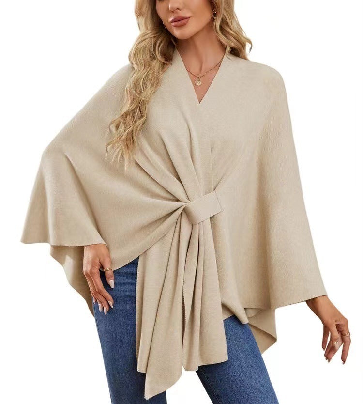 Loose V-neck Shawl Cape Fashionable Jacket