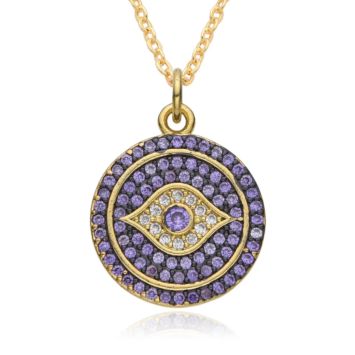 European And American Exaggerated Round Devil's Eye Necklace - Image #7