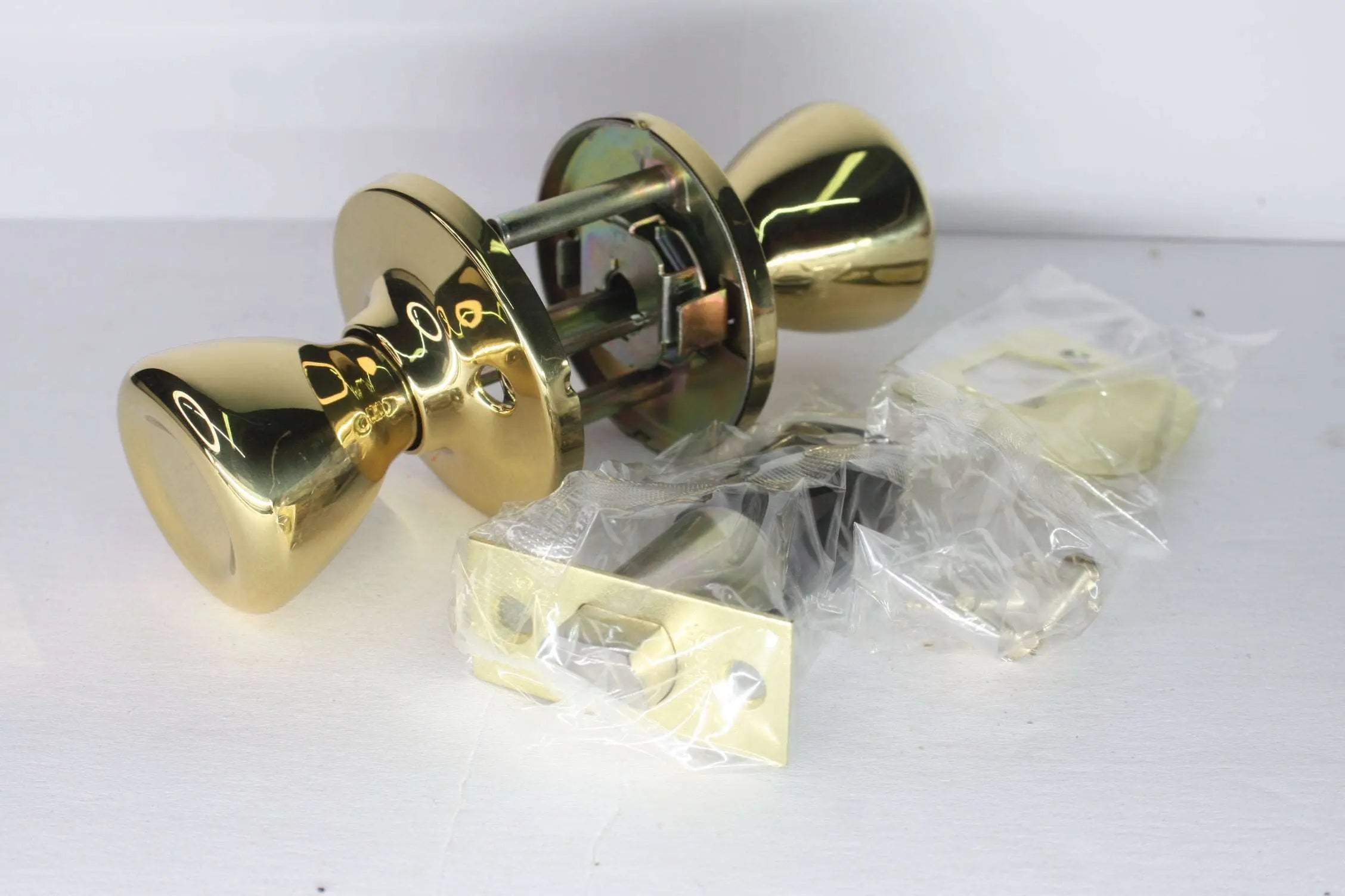 Lot of 2 Guard Security Hall & Closet Tubular Passage Lockset. Polished Brass. 2004B Freedom Finds Bazaar