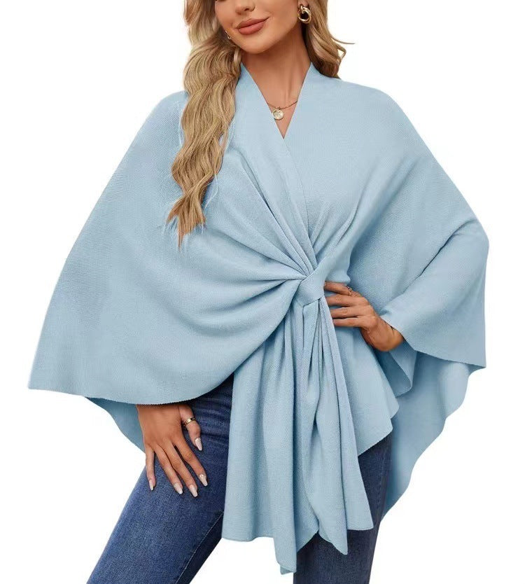 Loose V-neck Shawl Cape Fashionable Jacket