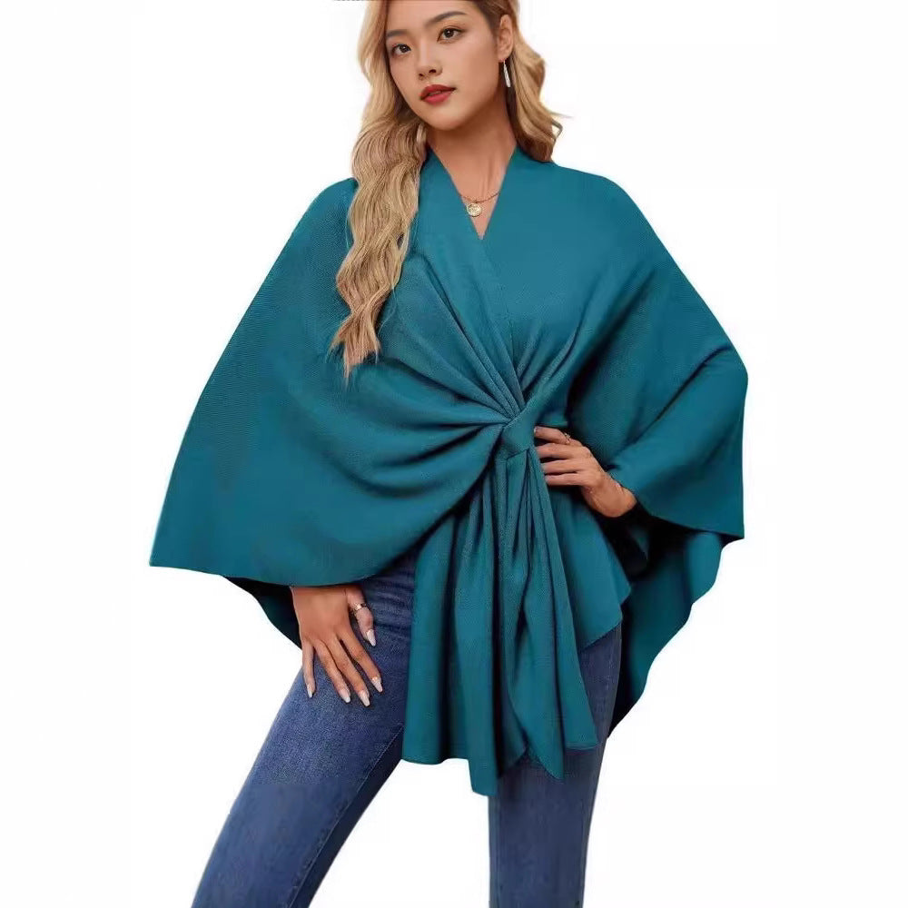 Loose V-neck Shawl Cape Fashionable Jacket