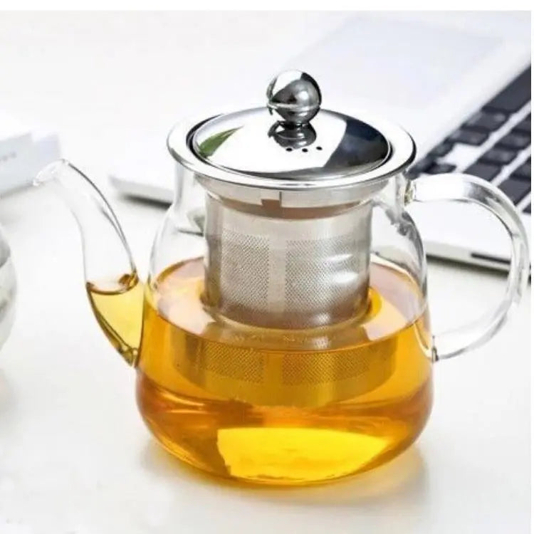 Stainless Steel Filter Liner Transparent Glass Scented Teapot - Image #6