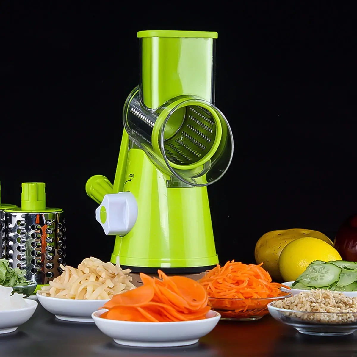 Vegetable Cutter Round Mandoline Slicer Potato Julienne Carrot Grater Cheese - Image #7