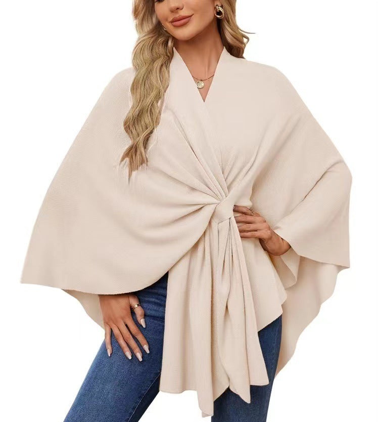 Loose V-neck Shawl Cape Fashionable Jacket