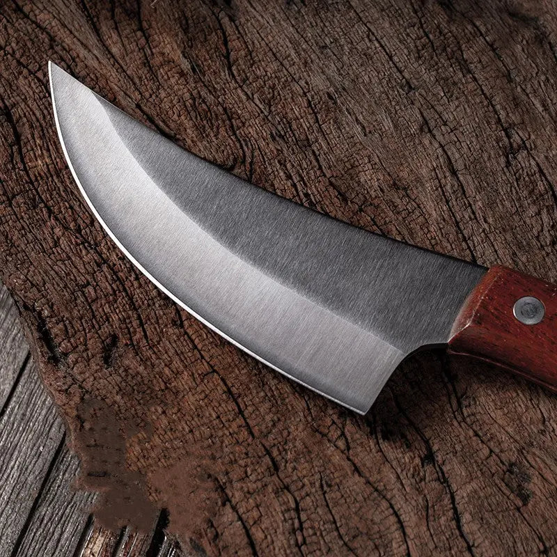 Segmented Forged Leather Sheath Sharp Non-grinding Picnic Knife - Image #7