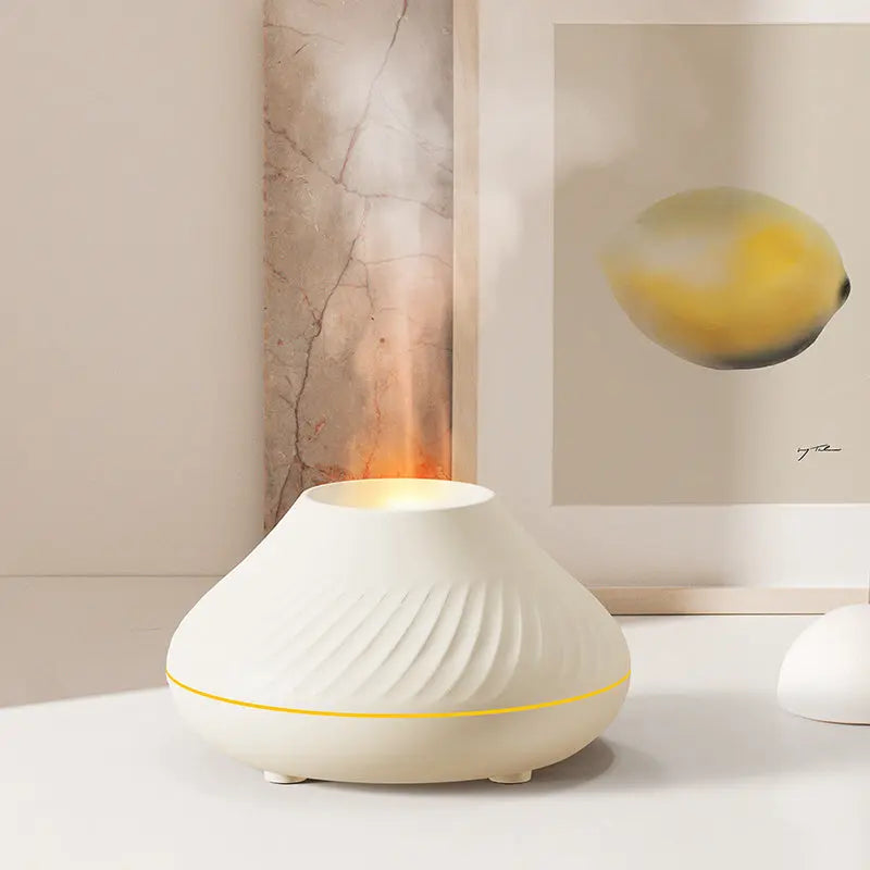 Newest RGB Flame Aroma Diffuser 130Ml 3d Colorful Flame Humidifier Fire Volcano Diffuser Flame - Image #9