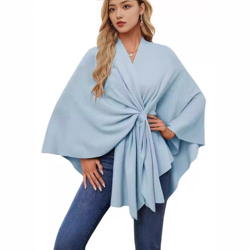 Loose V-neck Shawl Cape Fashionable Jacket