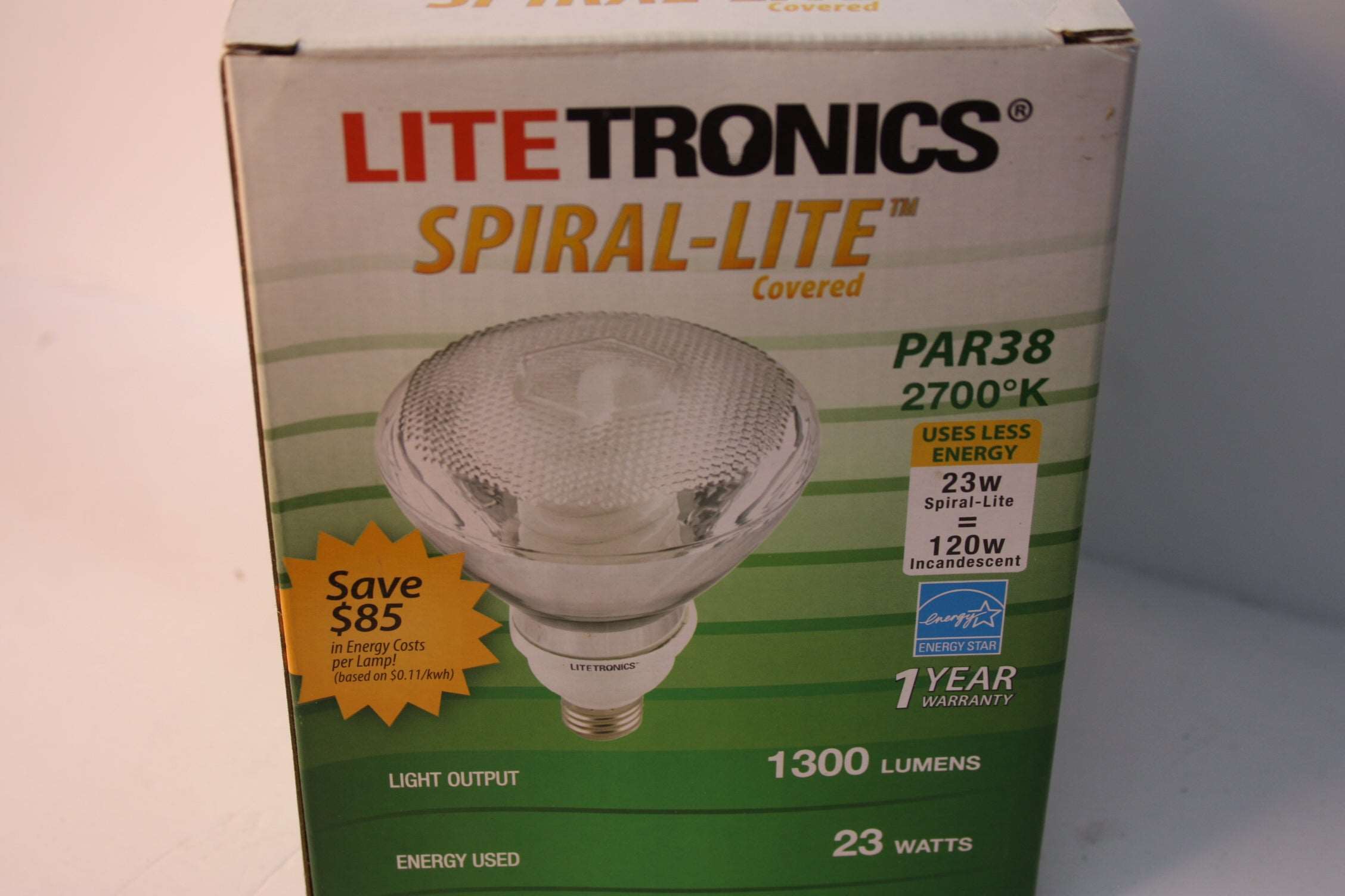 1 Pair LITETRONICS L-1575 SPIRAL-LITE PAR 38 CFL FLOOD LAMP 23 WATT L-23527P38 Freedom Finds Bazaar