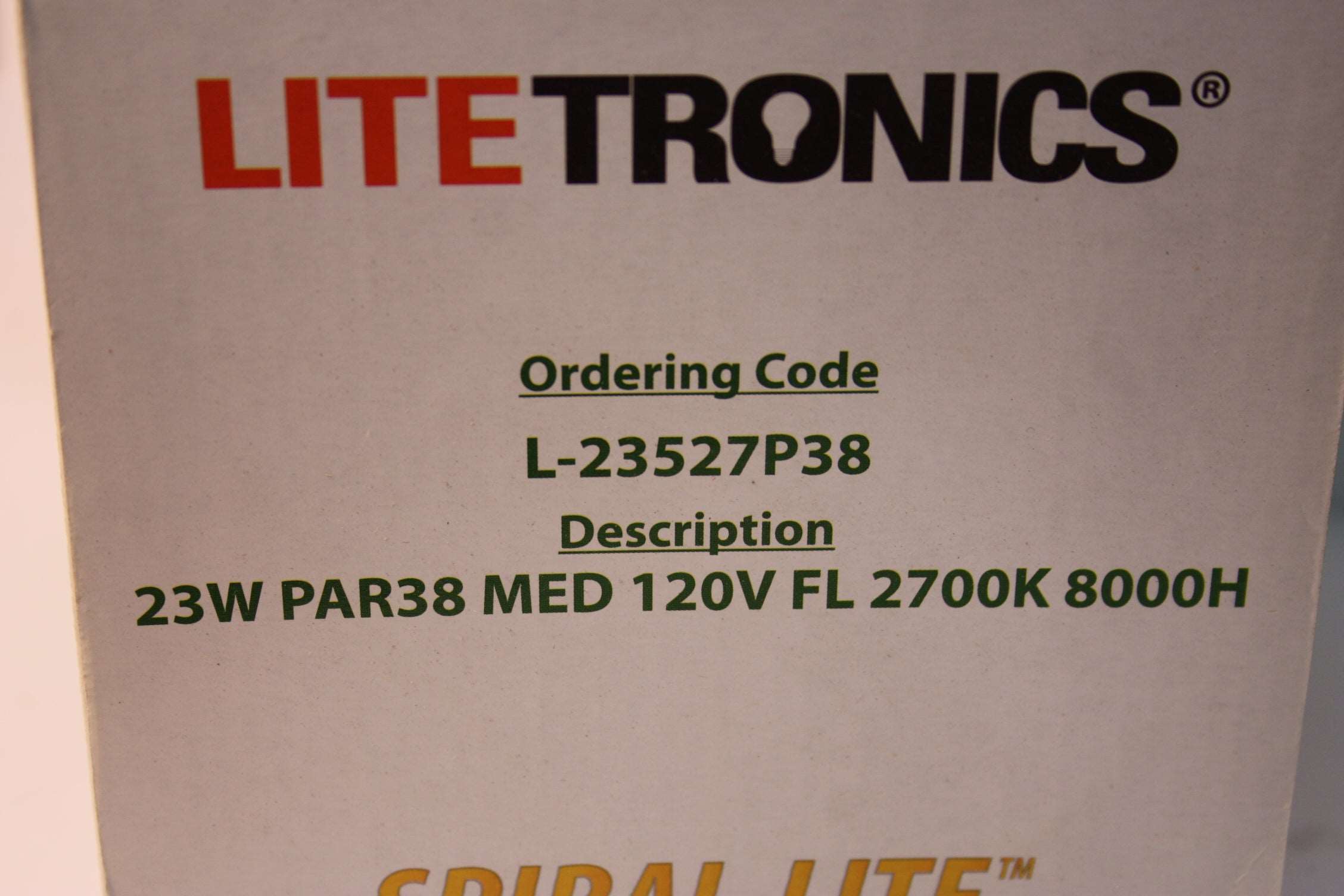 1 Pair LITETRONICS L-1575 SPIRAL-LITE PAR 38 CFL FLOOD LAMP 23 WATT L-23527P38 Freedom Finds Bazaar