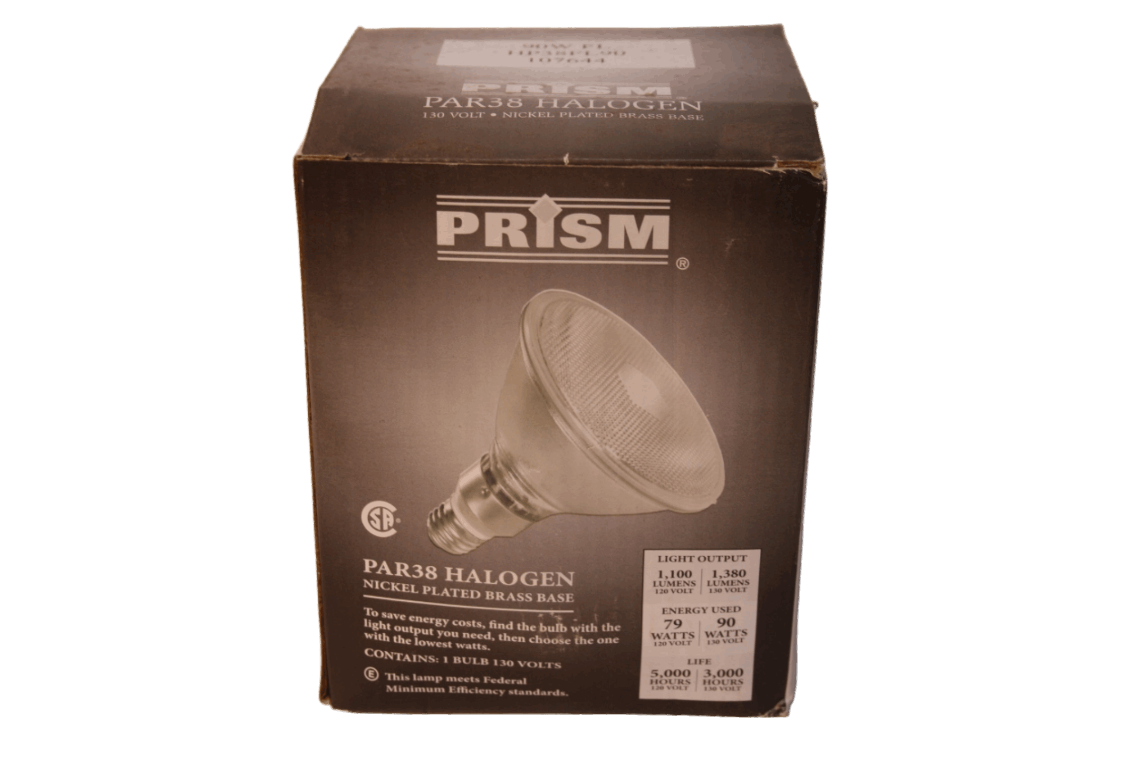 1 Pair Prism HP38FL90, Par38, 130V, Nickel Plated Brass Base Light Bulb Freedom Finds Bazaar