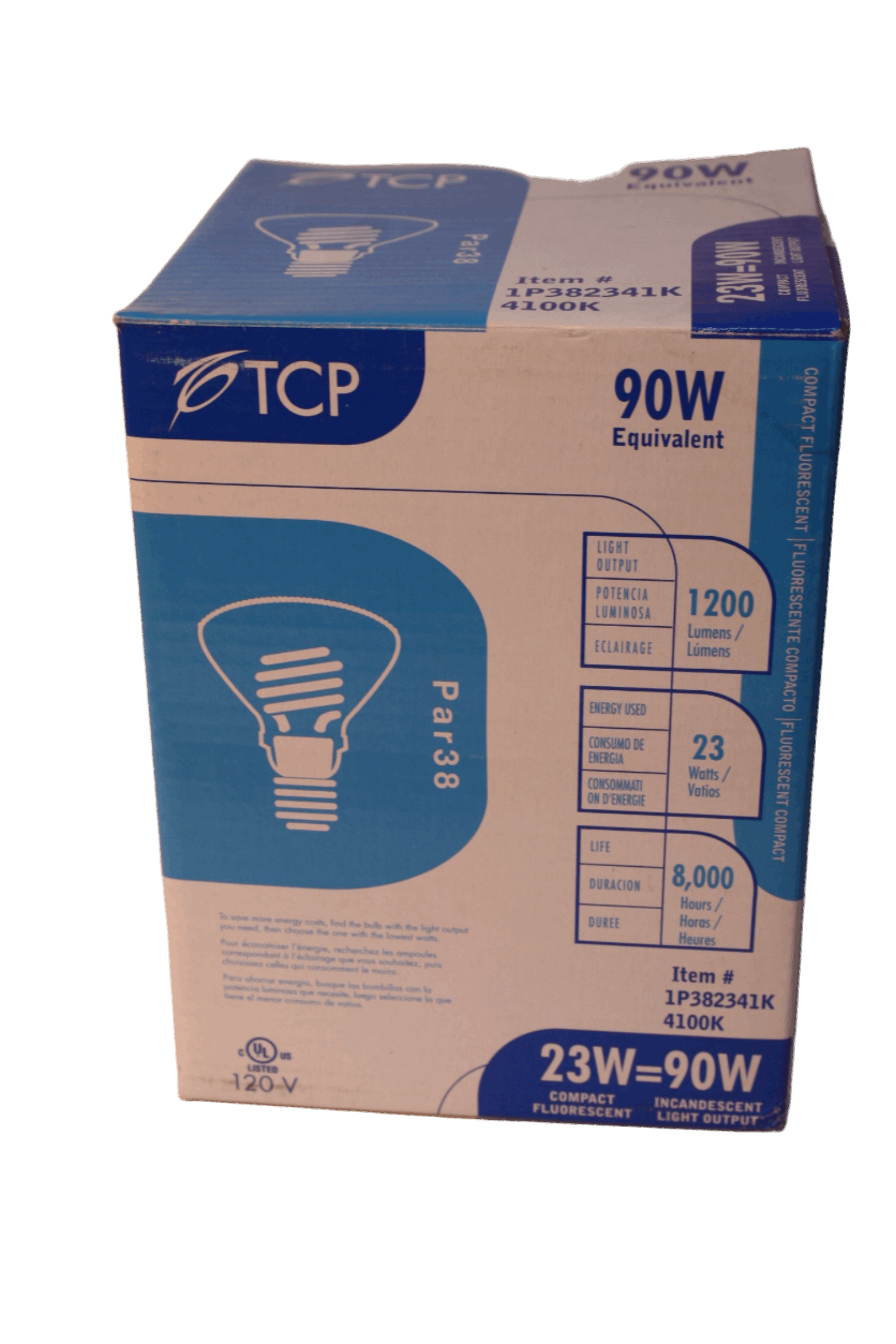 Lot of 7 TCP 1P3823 CFL PAR38 E26 23W 90W Equivalent 120V 1200 Lumens 2700K 8,000 hours Freedom Finds Bazaar