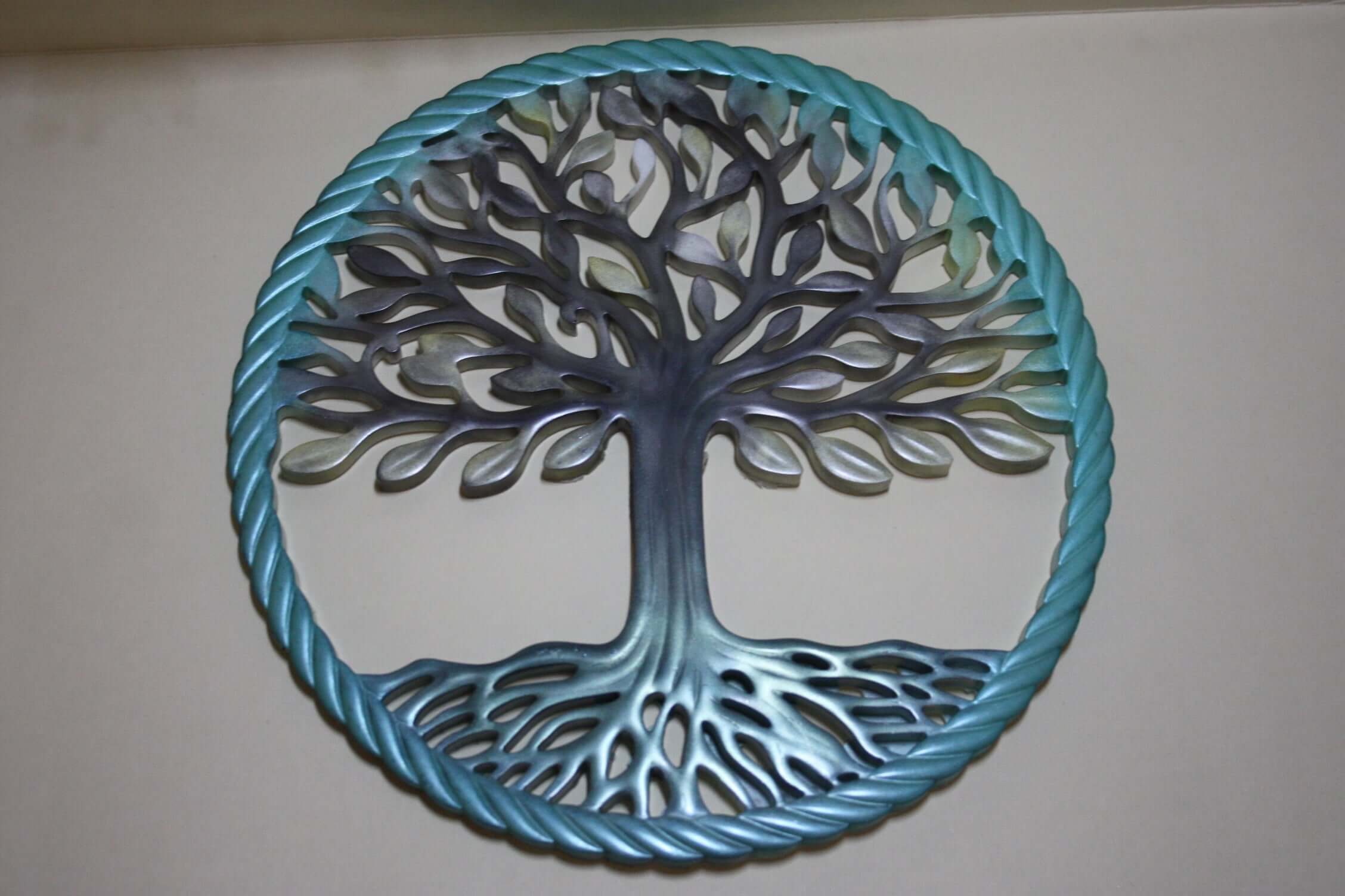 Resin Tree of Life with Birds Hanging ,Mixed Color Unique