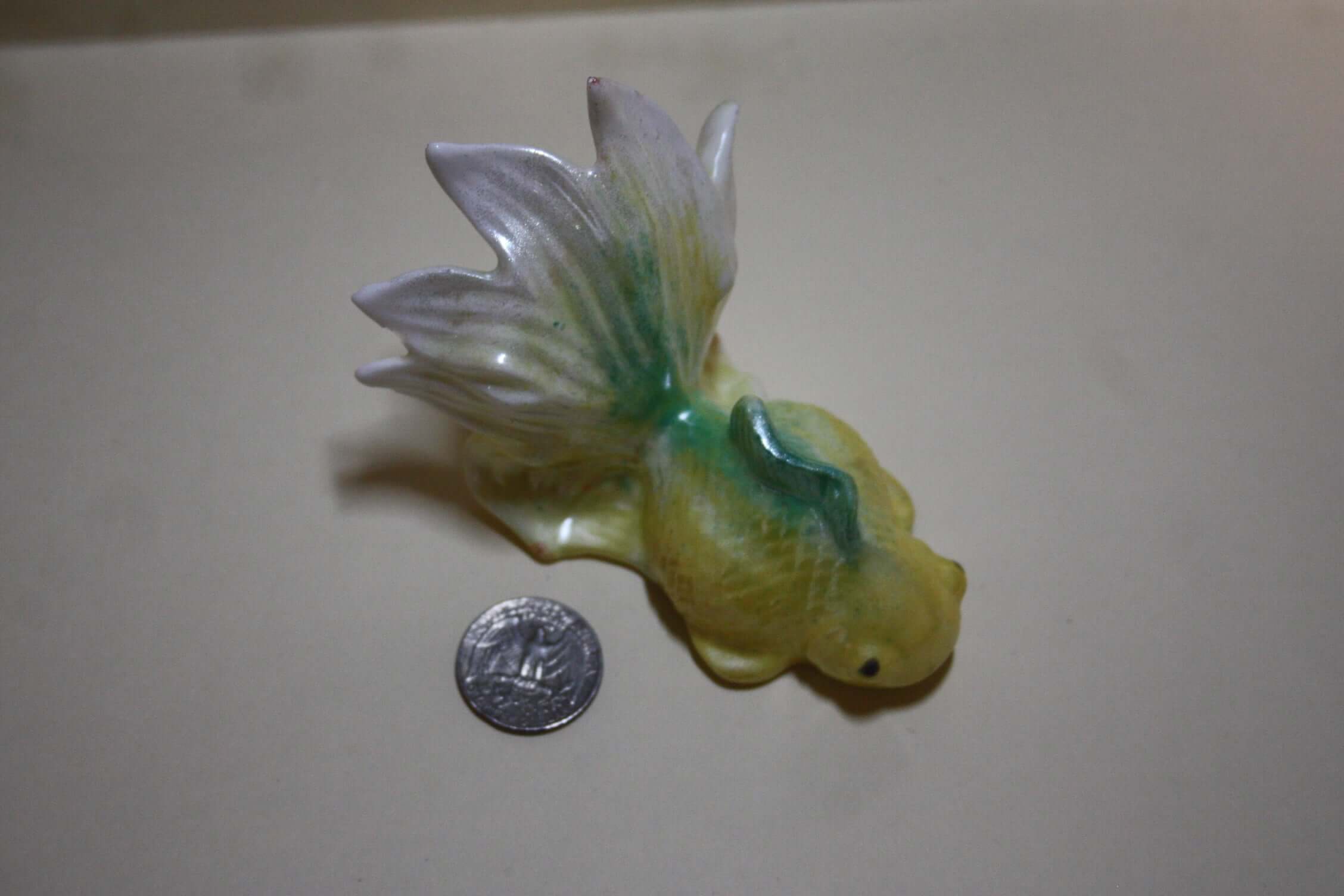 Resin Goldfish Figurine Trinket ,Mixed Color Unique