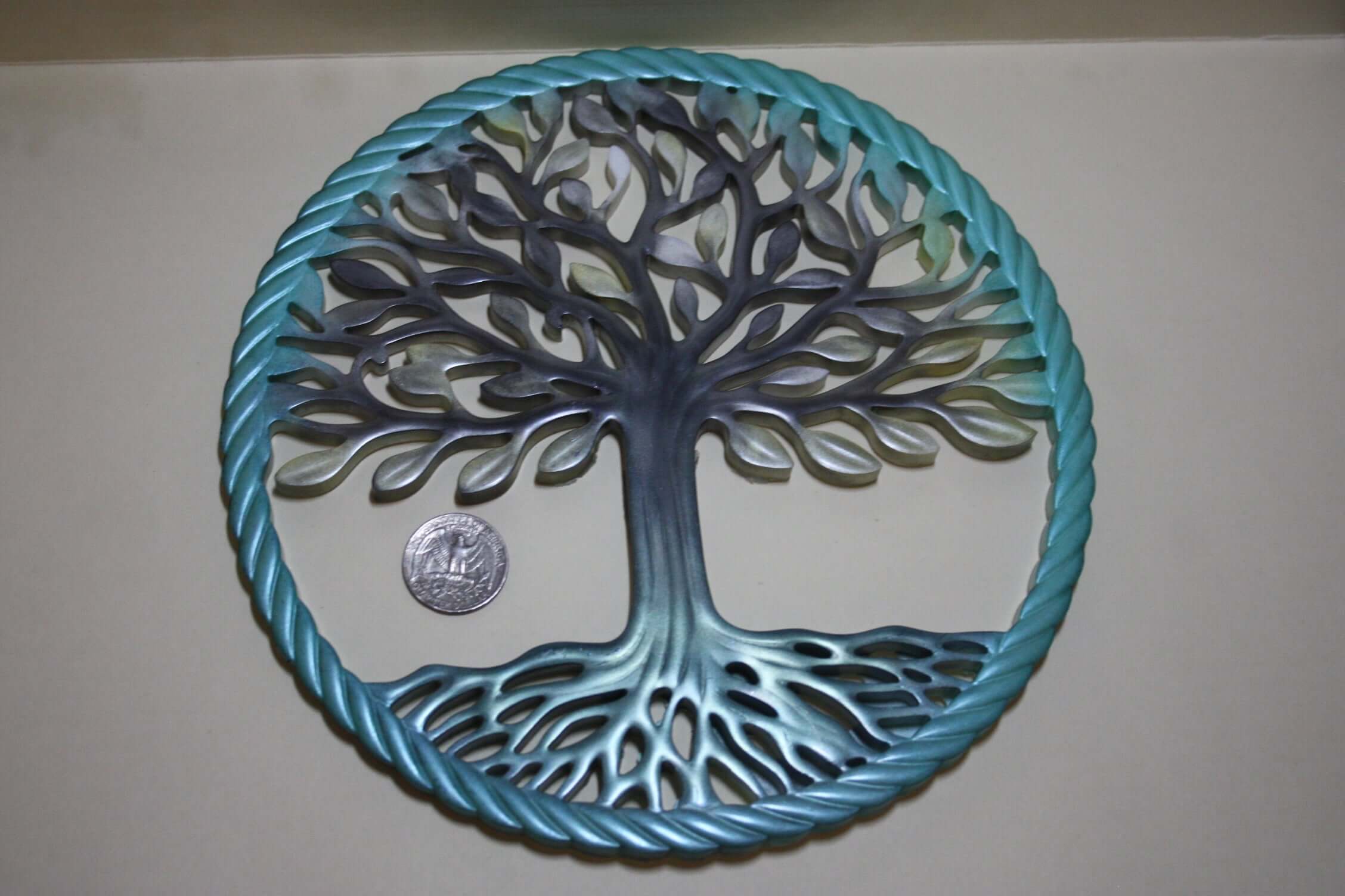 Resin Tree of Life with Birds Hanging ,Mixed Color Unique