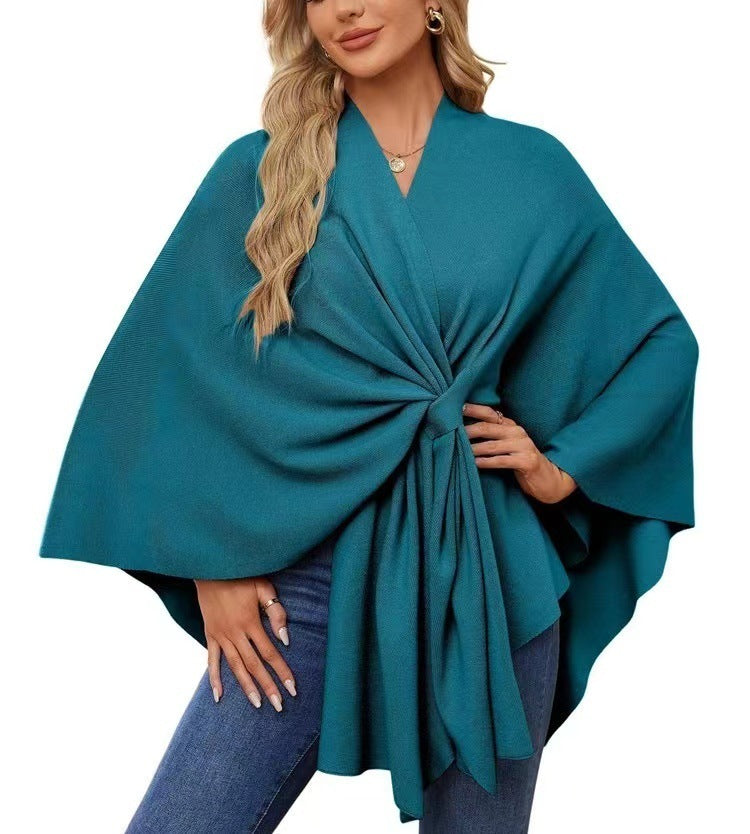 Loose V-neck Shawl Cape Fashionable Jacket