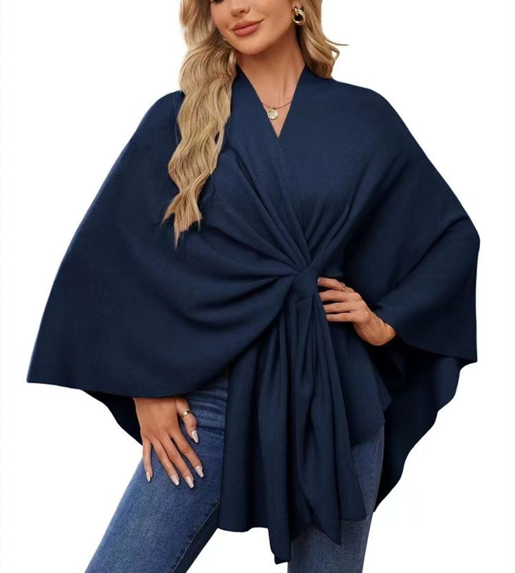 Loose V-neck Shawl Cape Fashionable Jacket