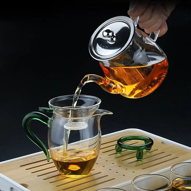 Stainless Steel Filter Liner Transparent Glass Scented Teapot - Image #2