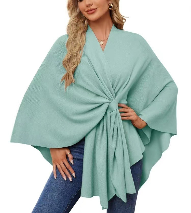 Loose V-neck Shawl Cape Fashionable Jacket