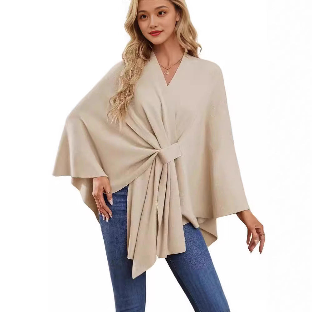 Loose V-neck Shawl Cape Fashionable Jacket