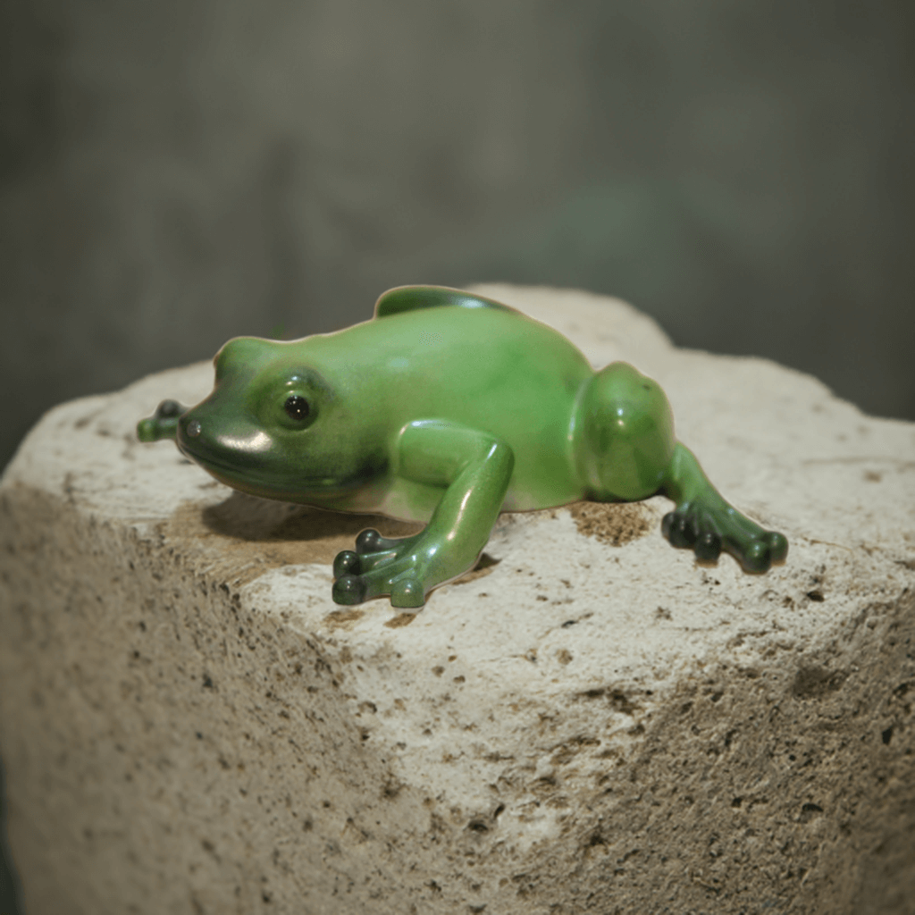 Resin Frog Figurine Trinket ,Mixed Color Unique