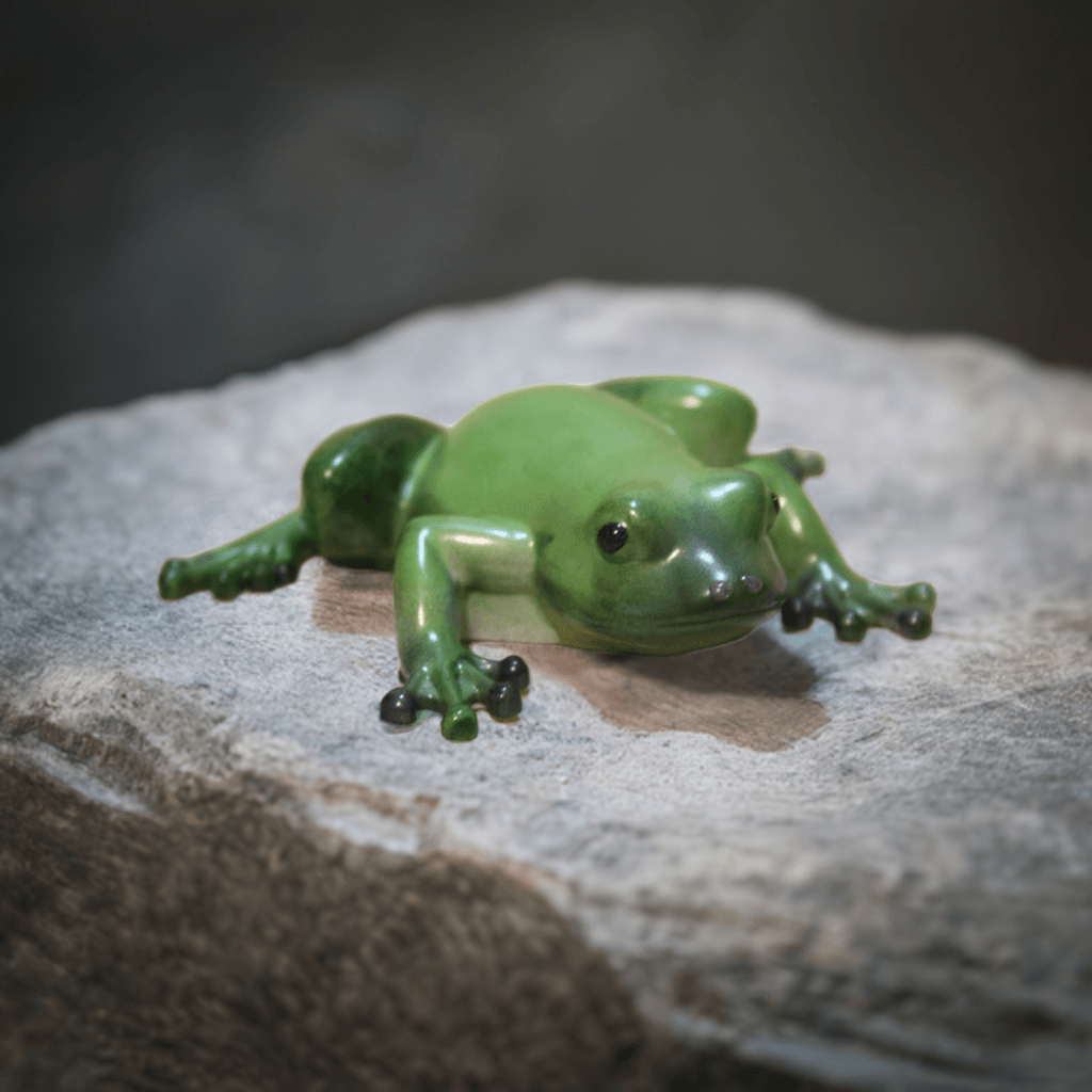 Resin Frog Figurine Trinket ,Mixed Color Unique