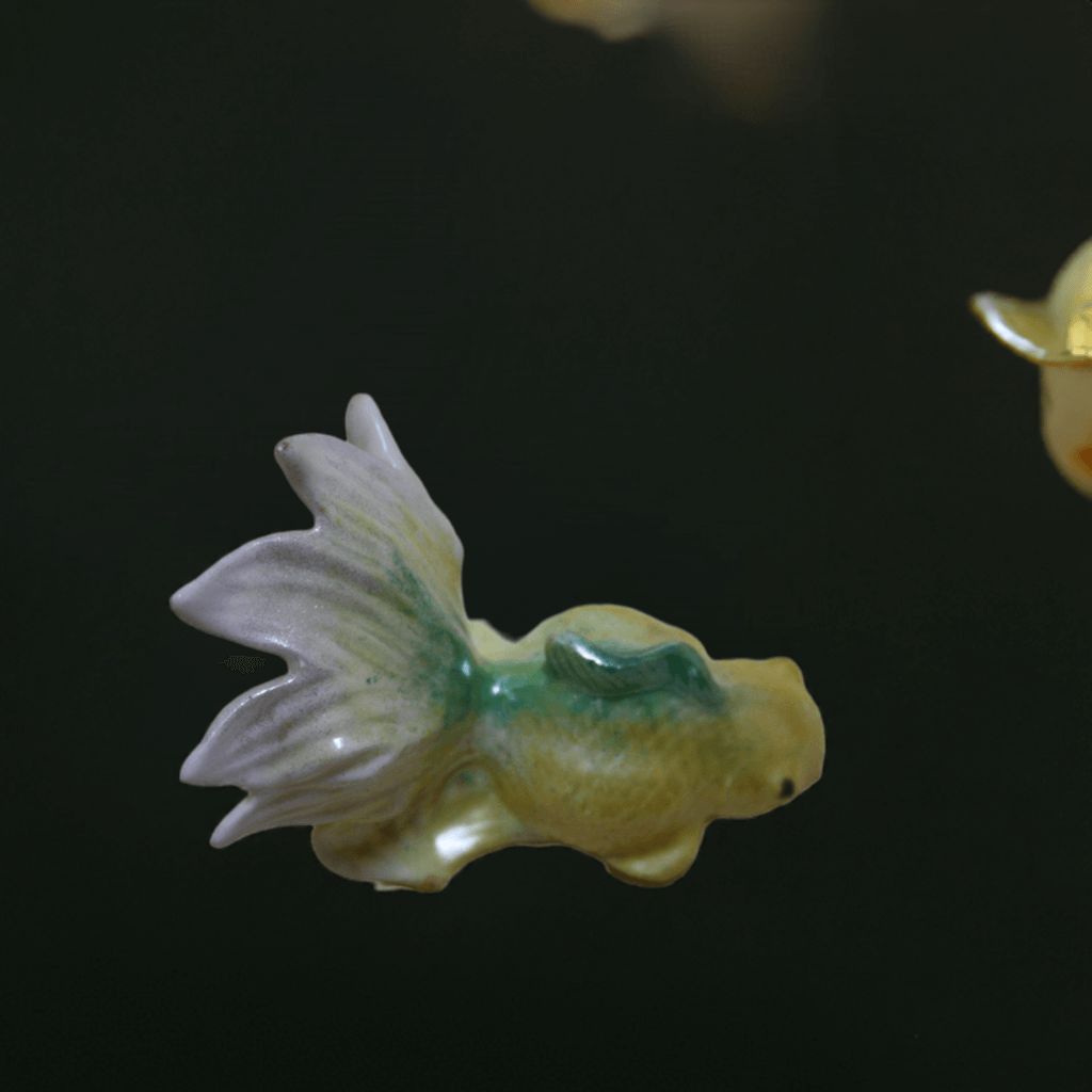 Resin Goldfish Figurine Trinket ,Mixed Color Unique