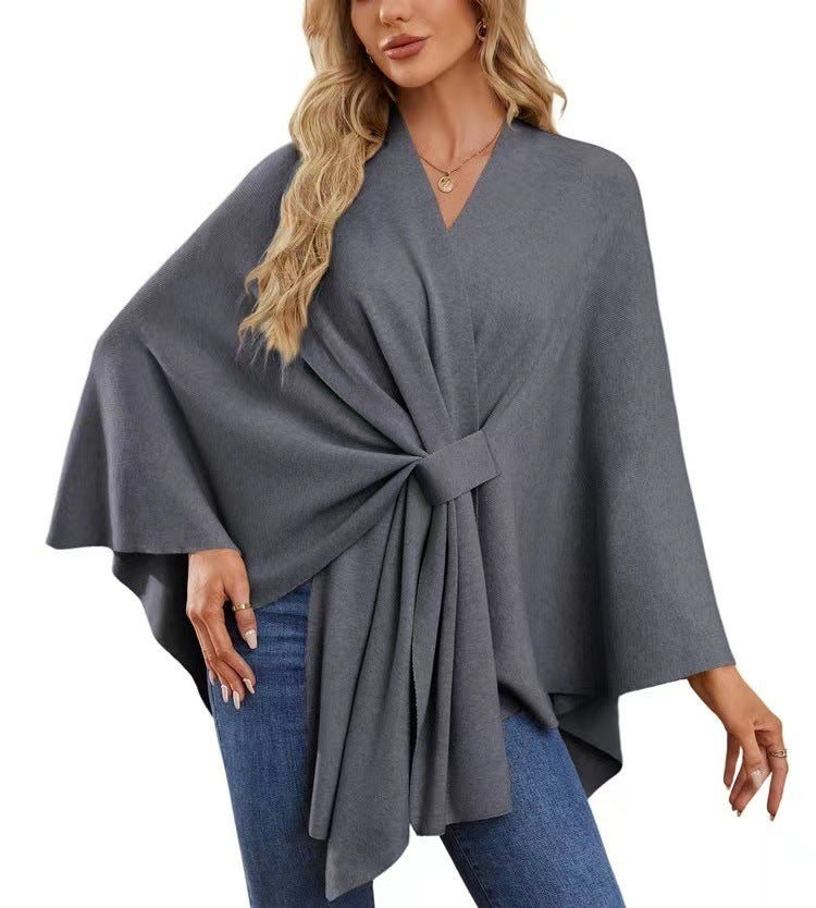 Loose V-neck Shawl Cape Fashionable Jacket