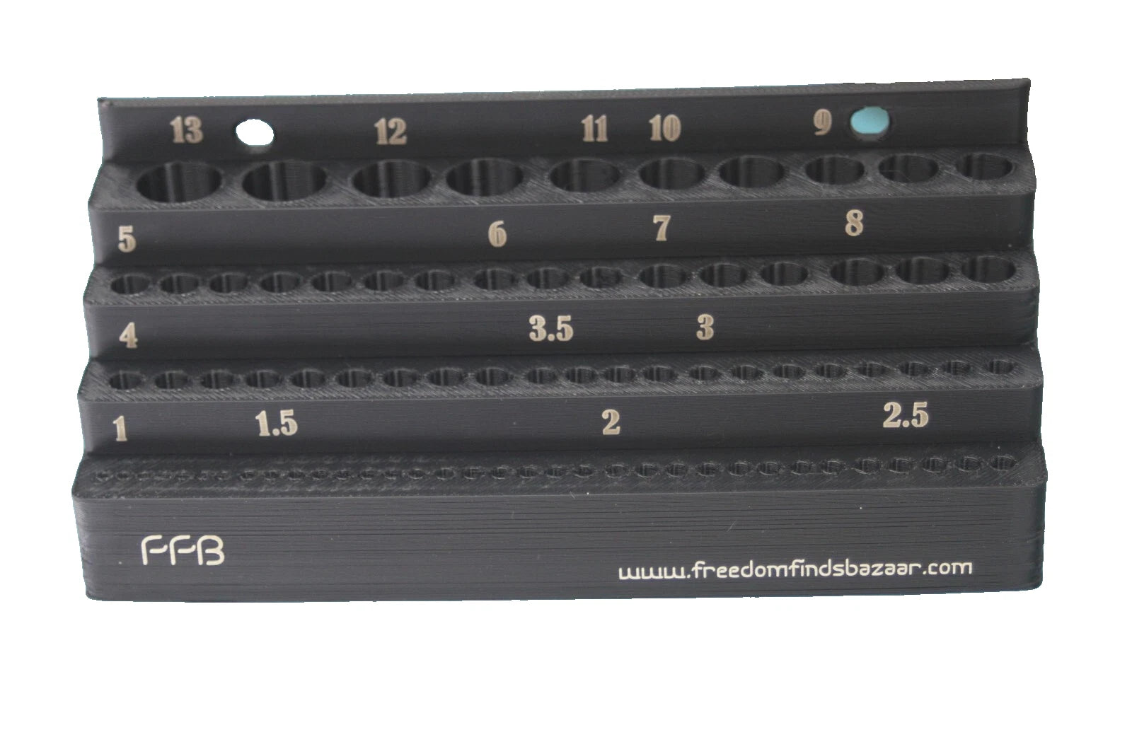 80-Hole Drill Bit Organizer Rack – Holds 1mm to 13mm Bits – 3D Printed Storage Stand